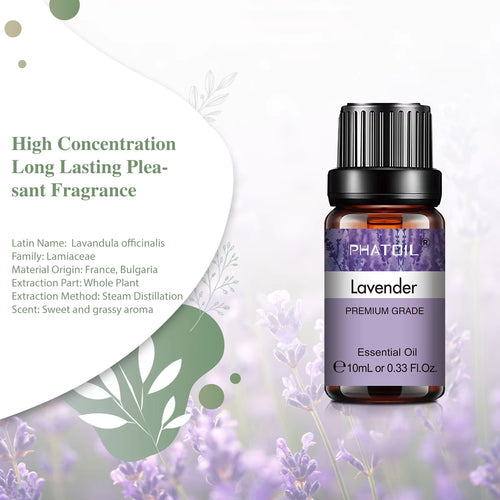 10Ml Lavender Essential Oils Pure Natural for Diffuser Humidifier Aromatherapy Jasmine Vanilla Aroma Oil DIY Candle Soap